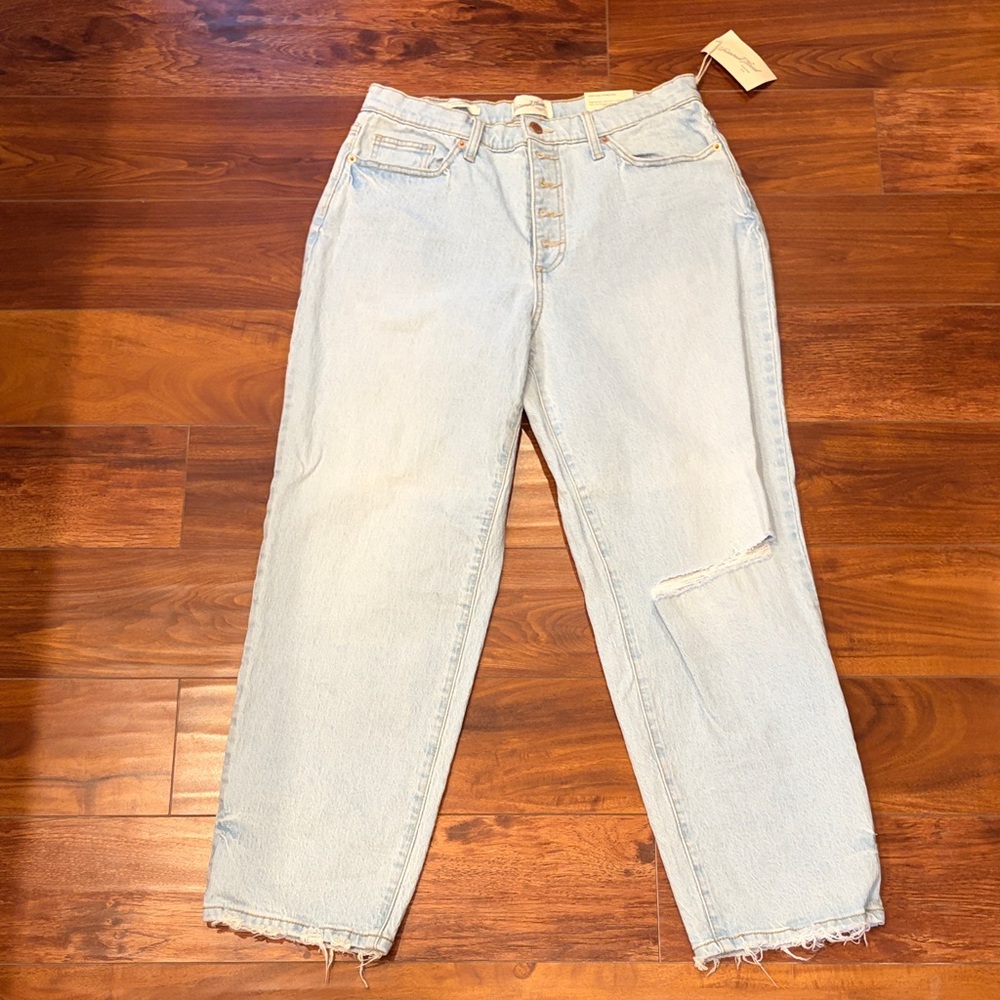 Universal Thread Light Blue Vintage Stretch Straight Distressed Jean Size 12/31R - Picture 2 of 13